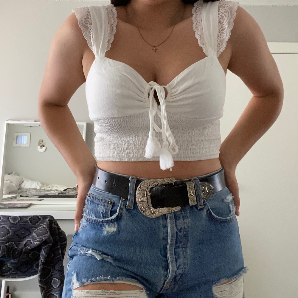 White tie crop top